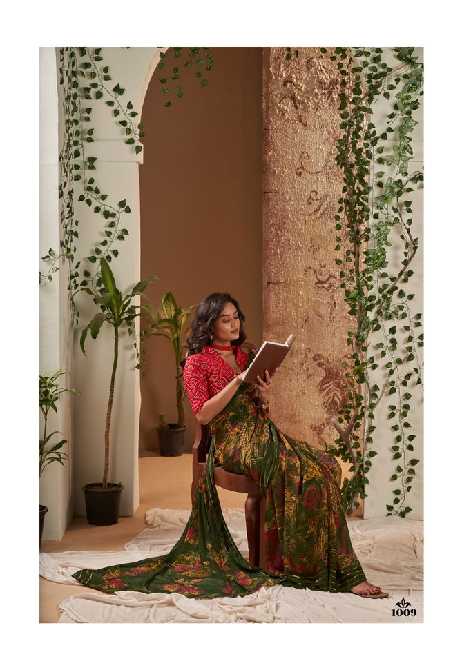 Stavan Elva Embroidery Georgette Chiffon Sarees Catalog
